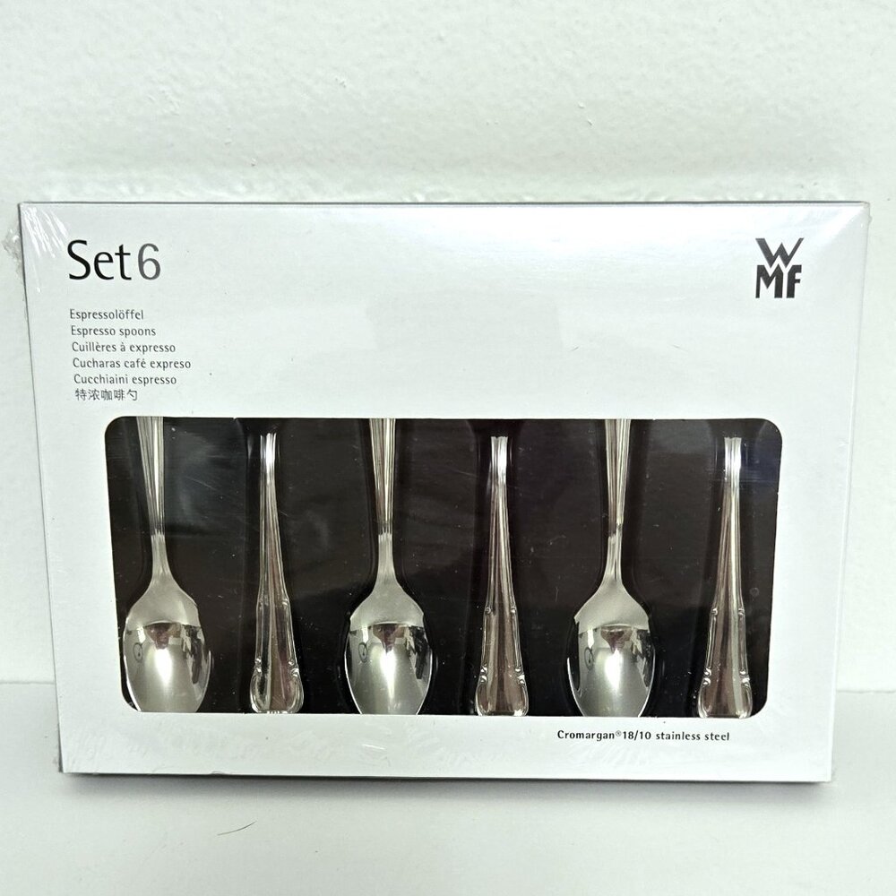 Set of 6 Stainless Steel Barock Espresso Spoon